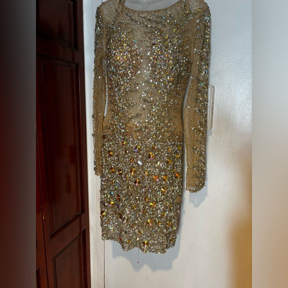 Royal queen rhinestone runway dress beaded bodycon sparkle crystal gems see thru